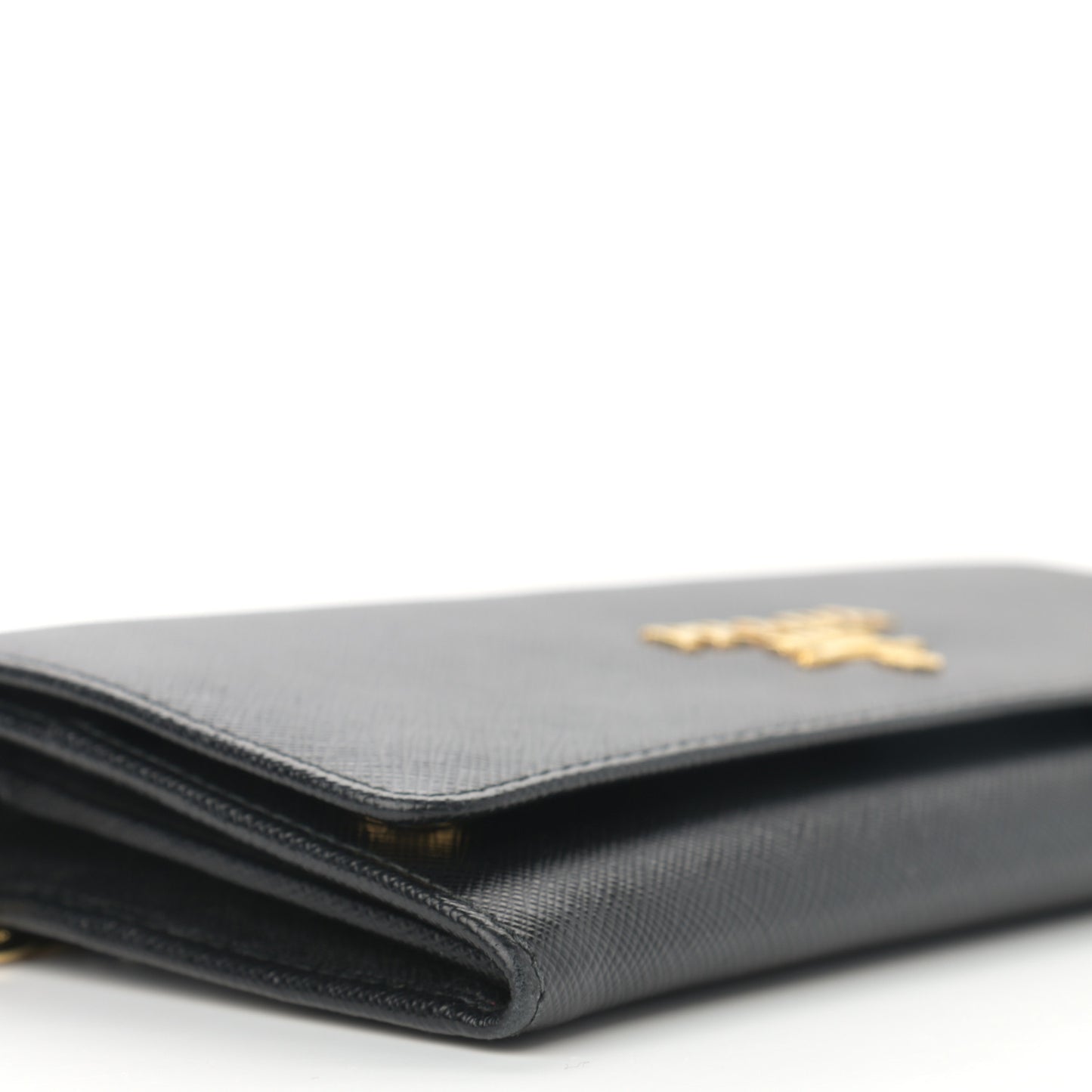Saffiano Lux Chain Wallet Black