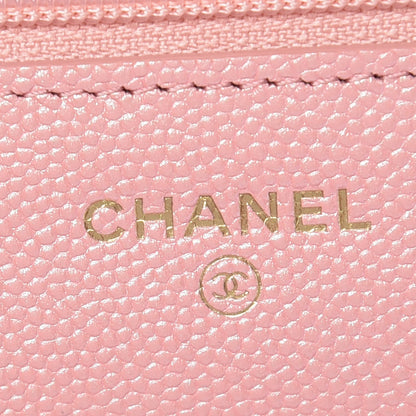 Chanel Iridescent Caviar Quilted Wallet on Chain WOC Rose Pink 6 of 9