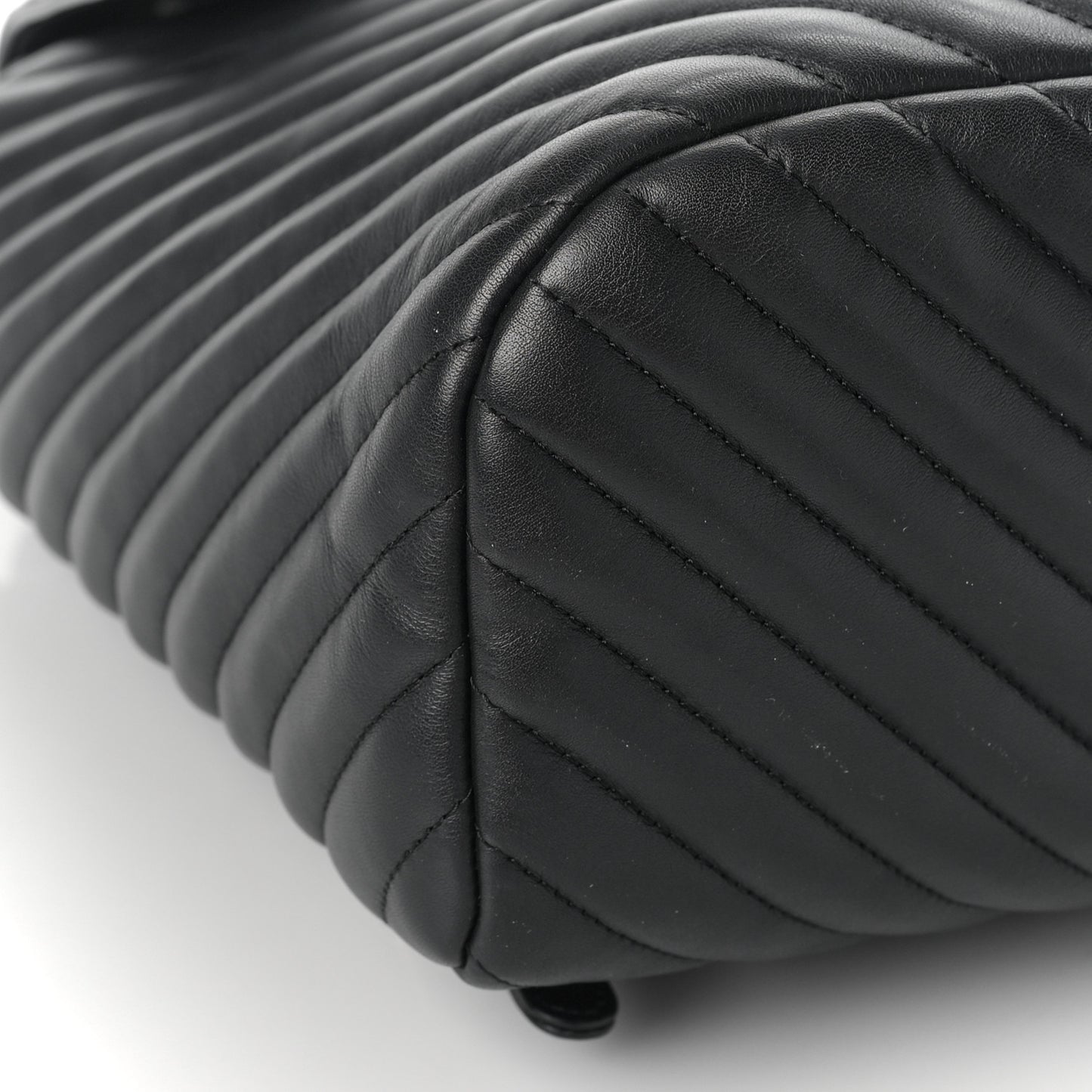 Calfskin Chevron Quilted Large Urban Spirit Backpack Black