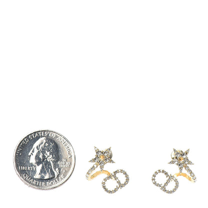 Christian Dior Crystal Clair D Lune Wrap Around Earrings Gold 2 of 4