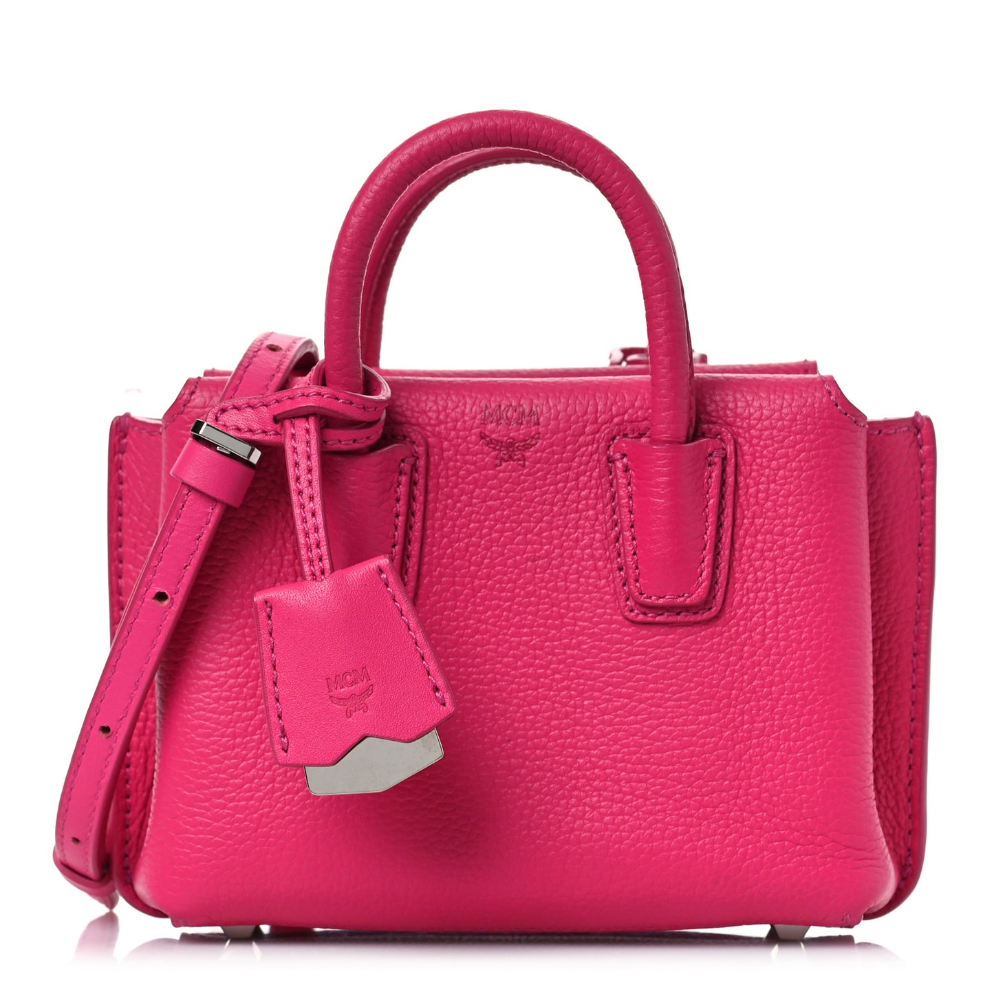 Grained Calfskin X-Mini Milla Tote Beetroot Pink
