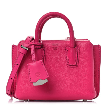 MCM Grained Calfskin X-Mini Milla Tote Beetroot Pink 1 of 8
