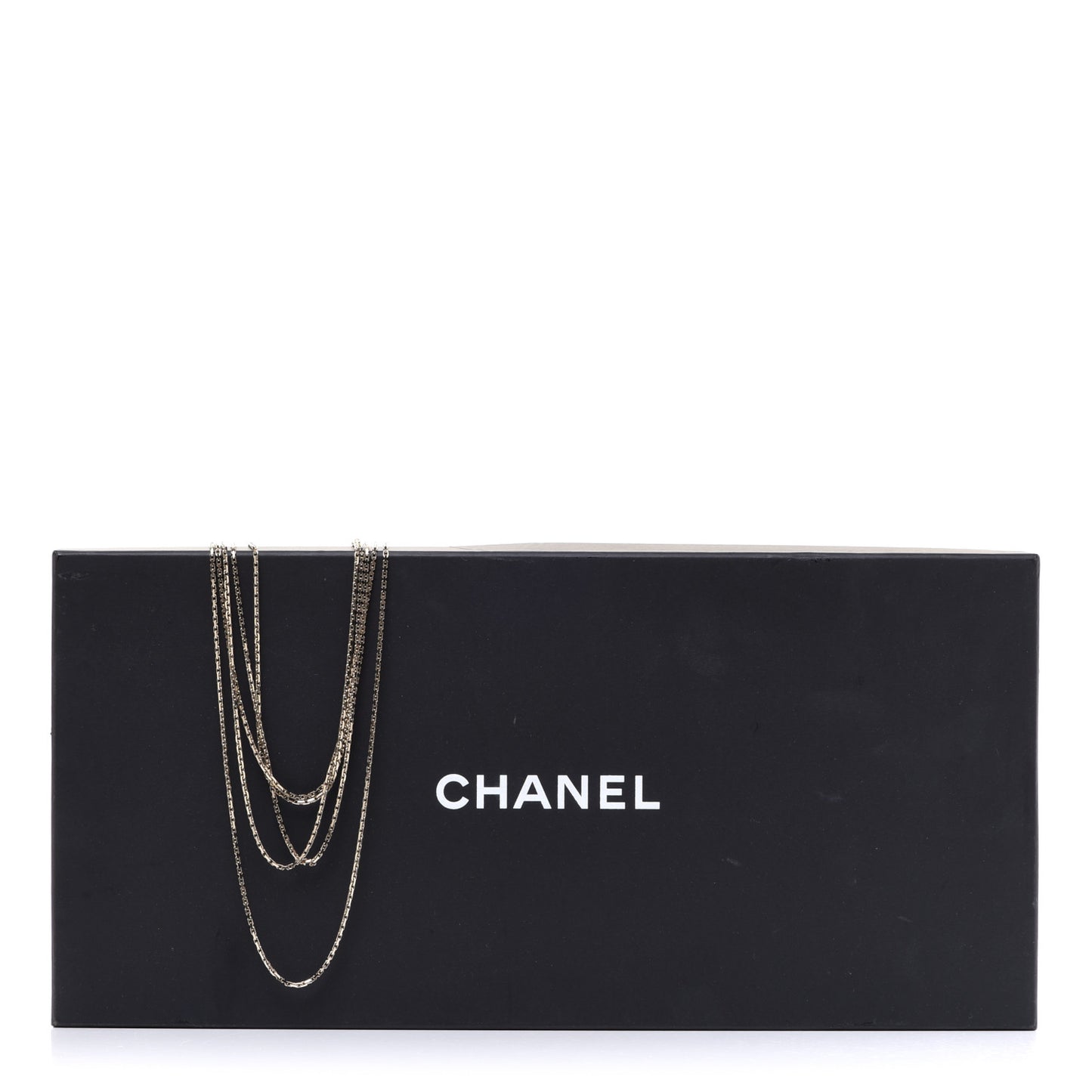 Crystal Pearl Chain CC Multi Strand Necklace Gold