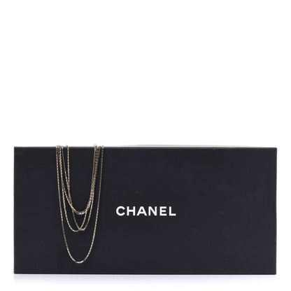 Chanel Crystal Pearl Chain CC Multi Strand Necklace Gold 7 of 7