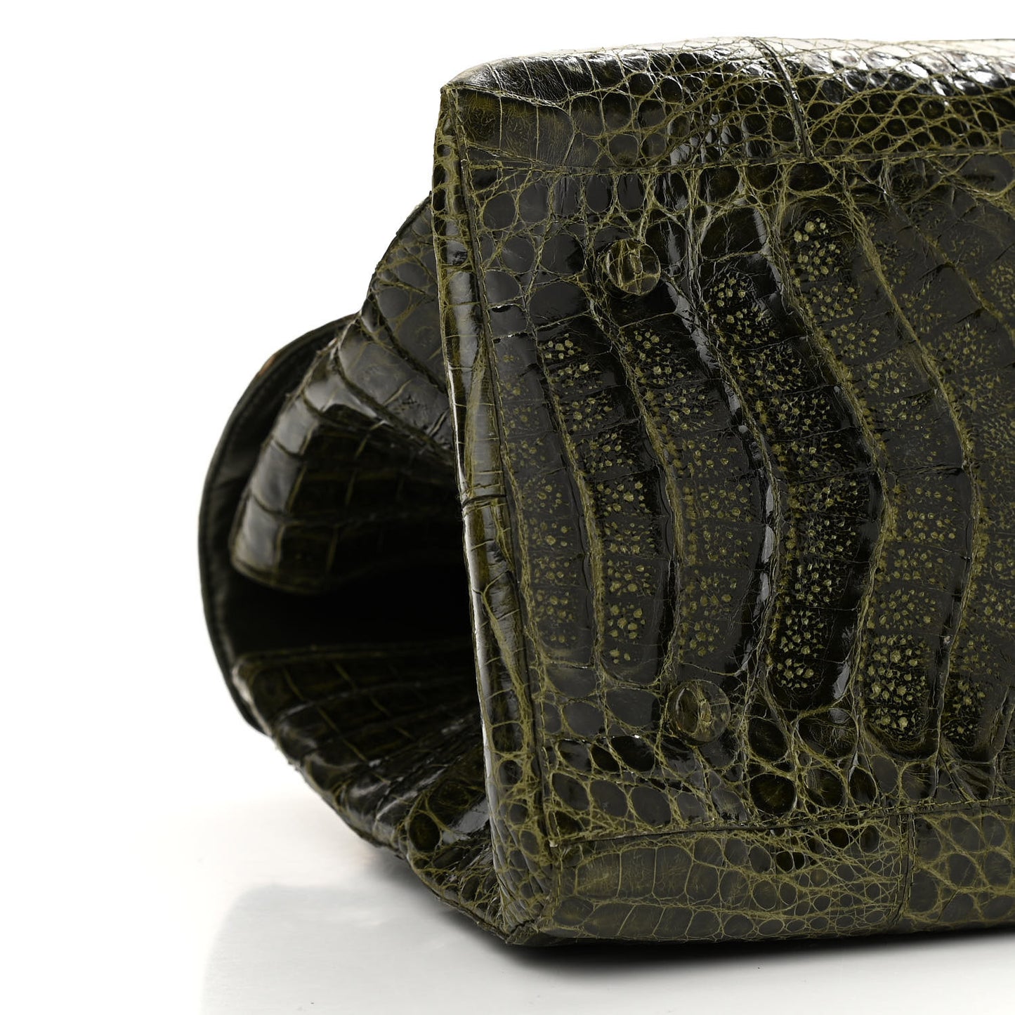 Crocodile Double Handle Satchel Green