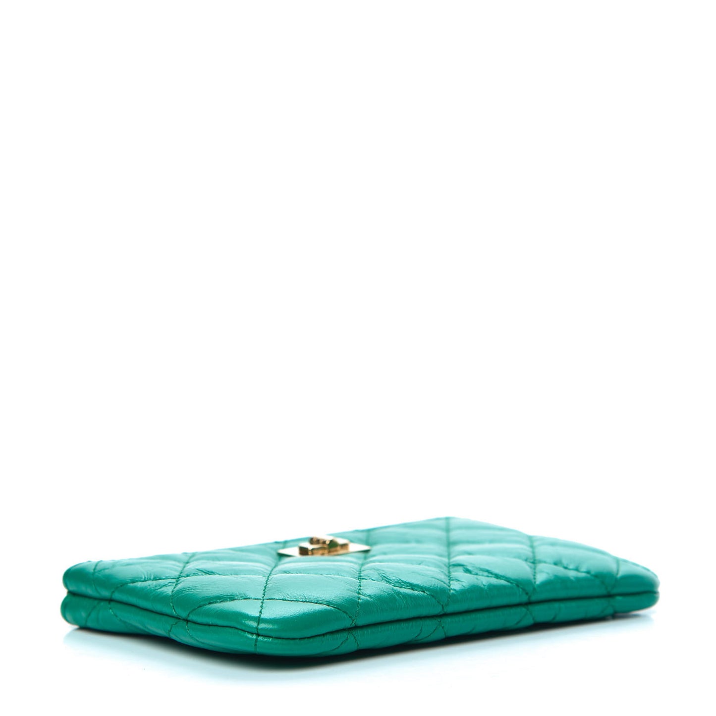 Aged Calfskin Quilted Small Reissue Cosmetic Case Green
