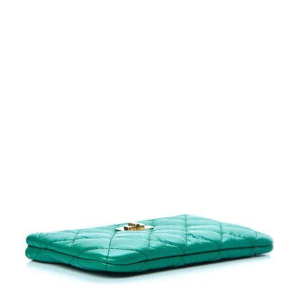 Chanel Aged Calfskin Quilted Small Reissue Cosmetic Case Green 3 of 7