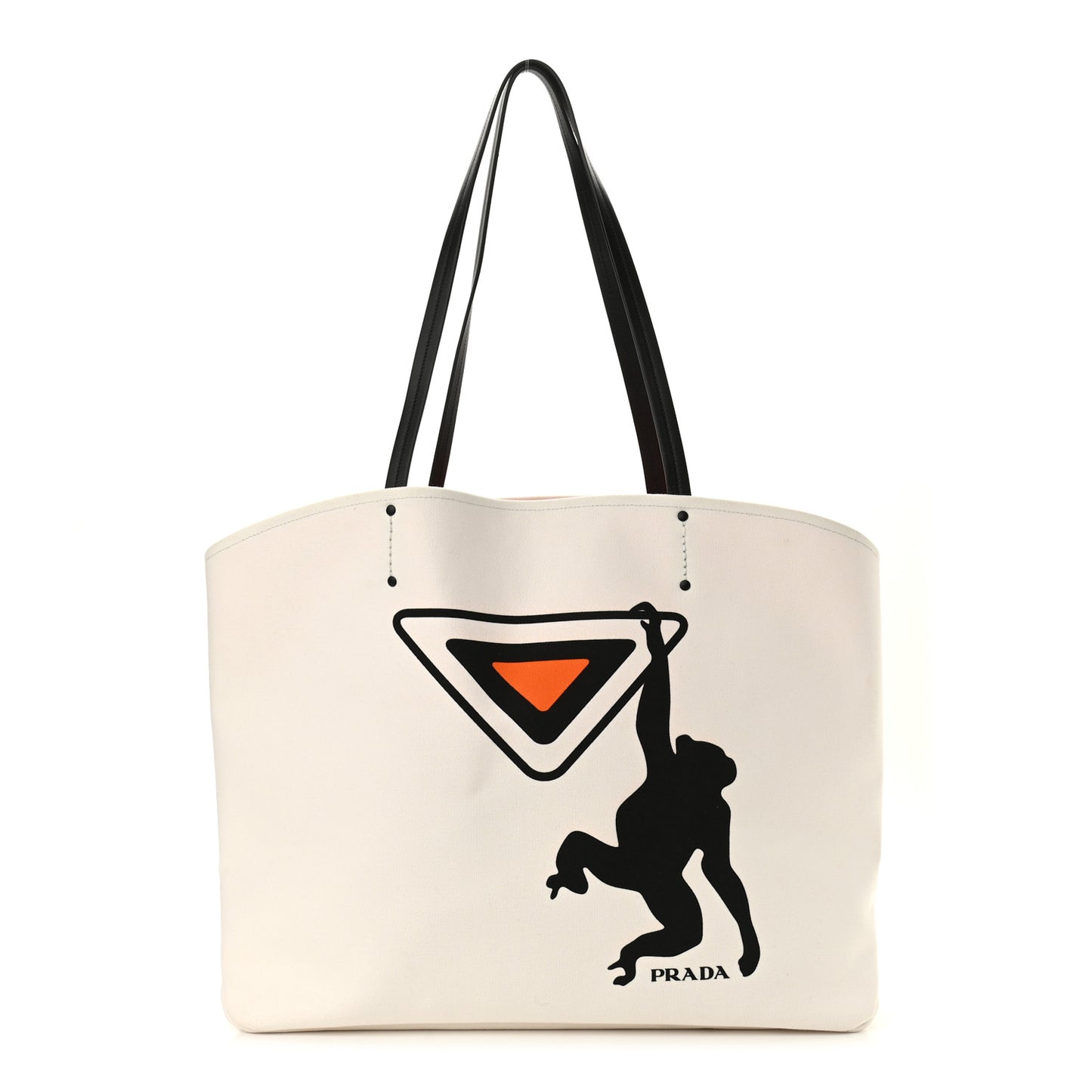 Canapa Monkey Print Large Soft Tote White