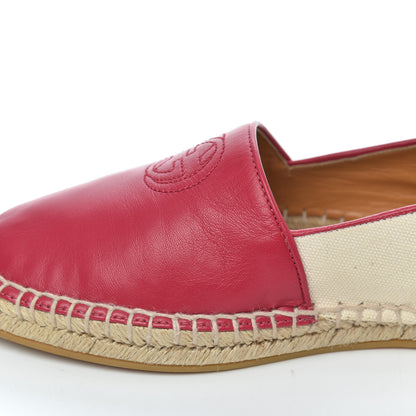 Gucci Calfskin Canvas Espadrilles 37.5 Greggio Petunia 9 of 17