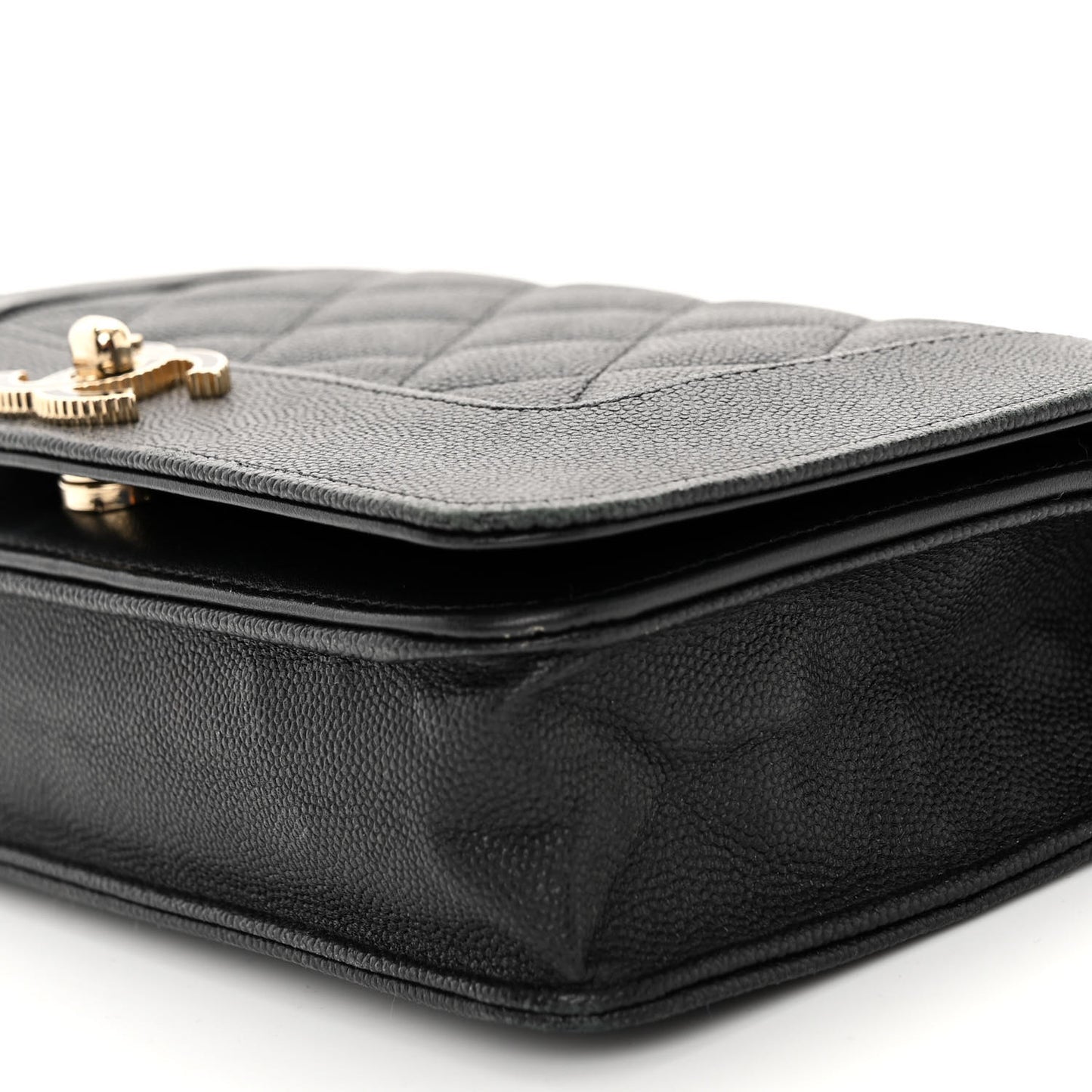Caviar Quilted Vintage Mademoiselle Wallet On Chain WOC Black