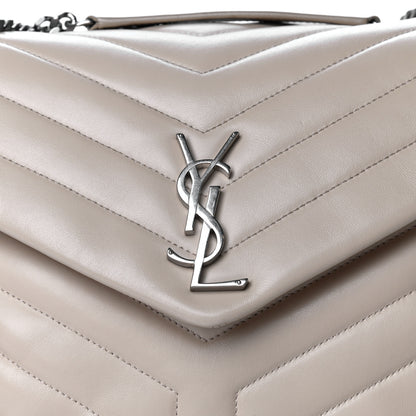 Saint Laurent Calfskin Y Quilted Monogram Medium Loulou Chain Satchel Nude Powder 8 of 13