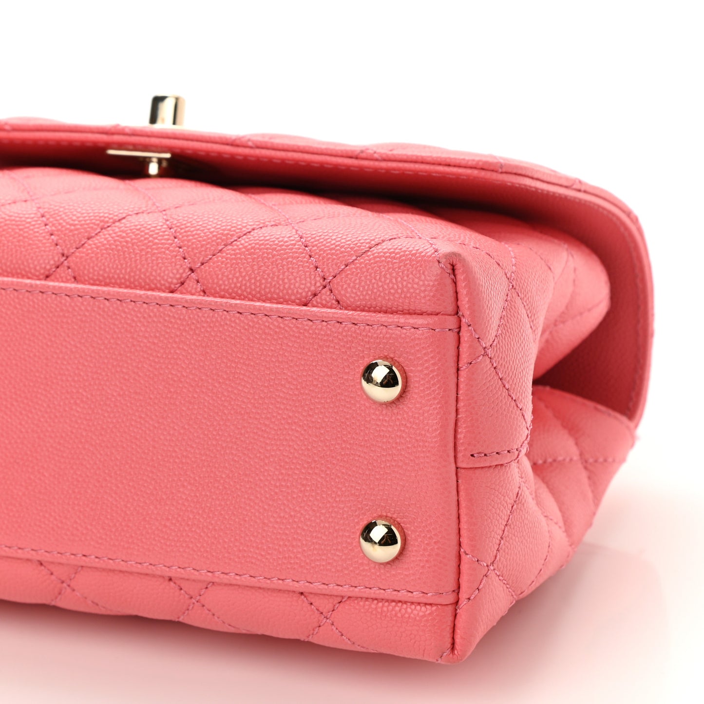 Caviar Quilted Mini Coco Handle Flap Pink