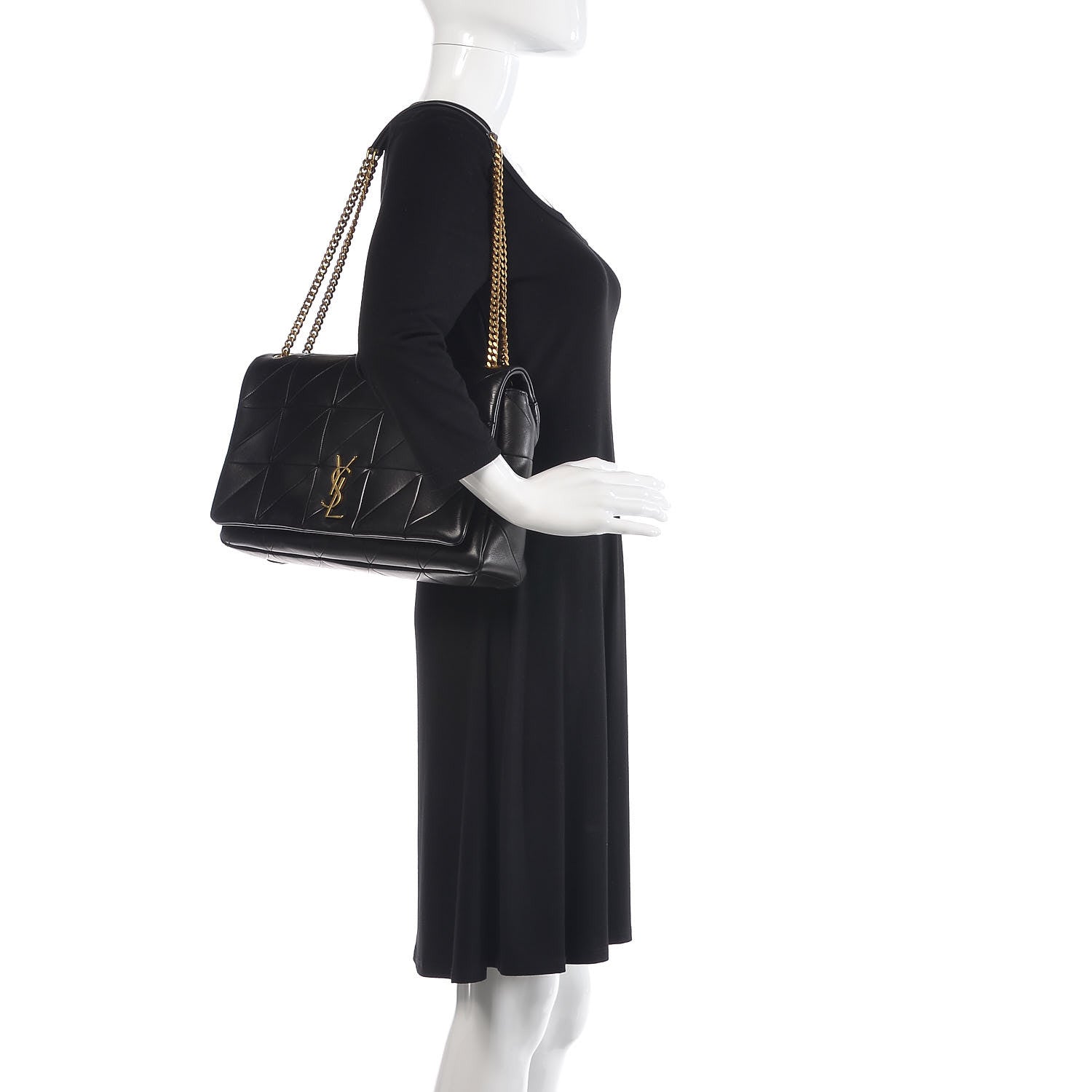 Saint Laurent Lambskin Patchwork Monogram Large Jamie Black 2 of 9