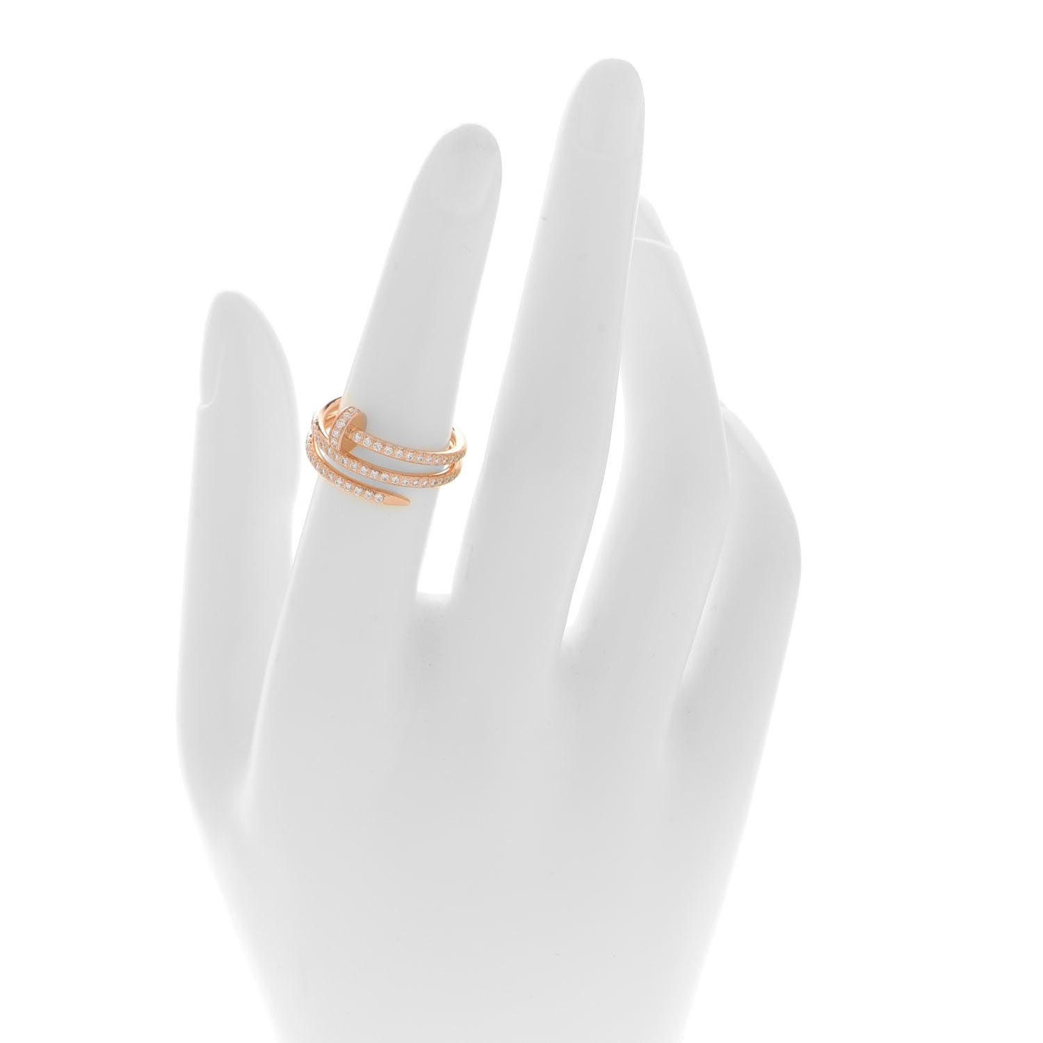 Cartier 18K Pink Gold Diamond Double Juste Un Clou Paved Ring 52 6 2 of 5
