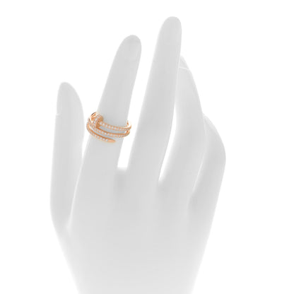 Cartier 18K Pink Gold Diamond Double Juste Un Clou Paved Ring 52 6 2 of 5