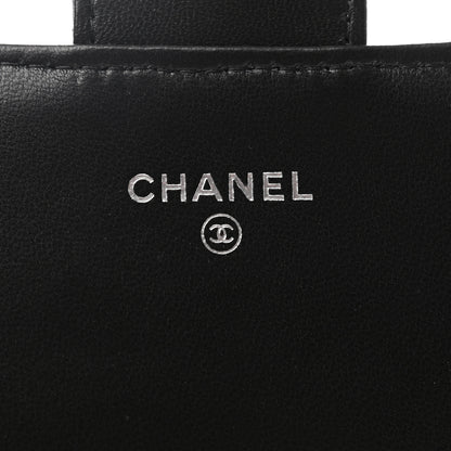 Chanel Lambskin Quilted Large Gusset Flap Wallet Black 6 of 7
