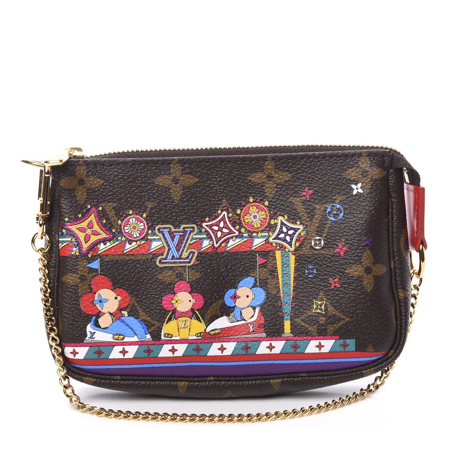 Louis Vuitton Monogram 2020 Christmas Animation Bumper Cars Mini Pochette Accessories Coquelicot 1 of 7