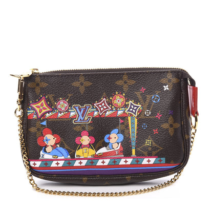 Louis Vuitton Monogram 2020 Christmas Animation Bumper Cars Mini Pochette Accessories Coquelicot 1 of 7