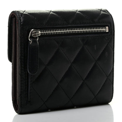 Chanel Lambskin Quilted Compact Flap Wallet Black 3 of 13