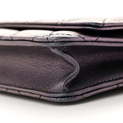 Chanel Iridescent Goatskin Quilted Wallet On Chain WOC Purple 11 of 12