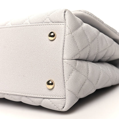 Chanel Caviar Quilted Small Coco Handle Flap Light Grey 10 of 12