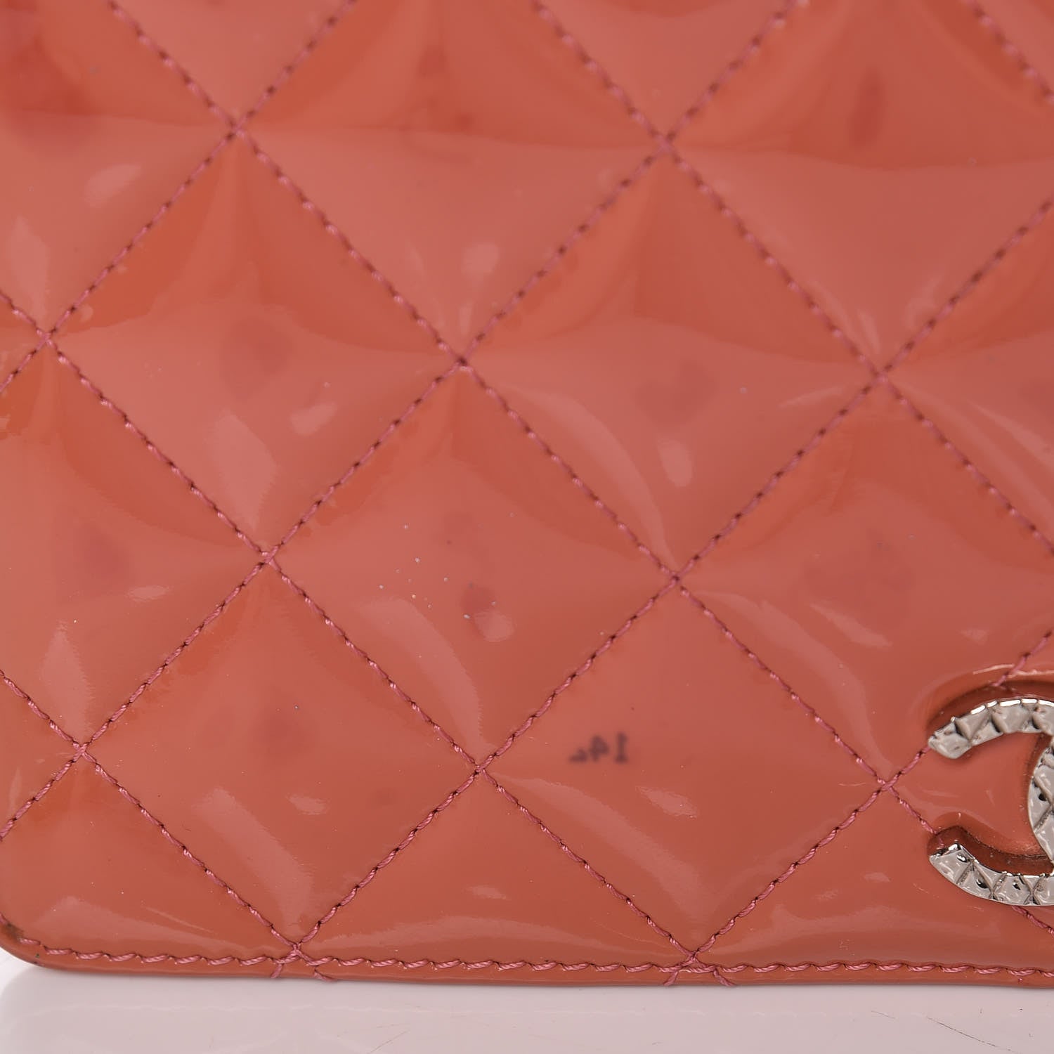 Chanel Patent Quilted Brilliant Yen Wallet Pink 13 of 20