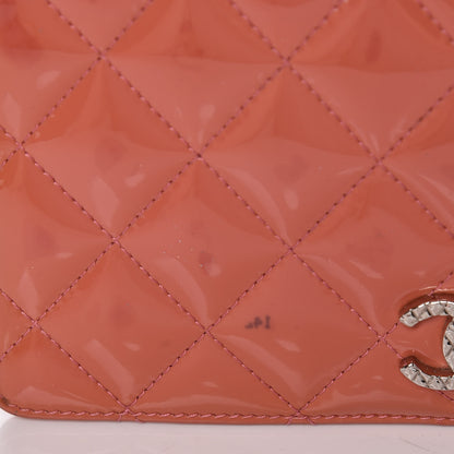 Chanel Patent Quilted Brilliant Yen Wallet Pink 13 of 20