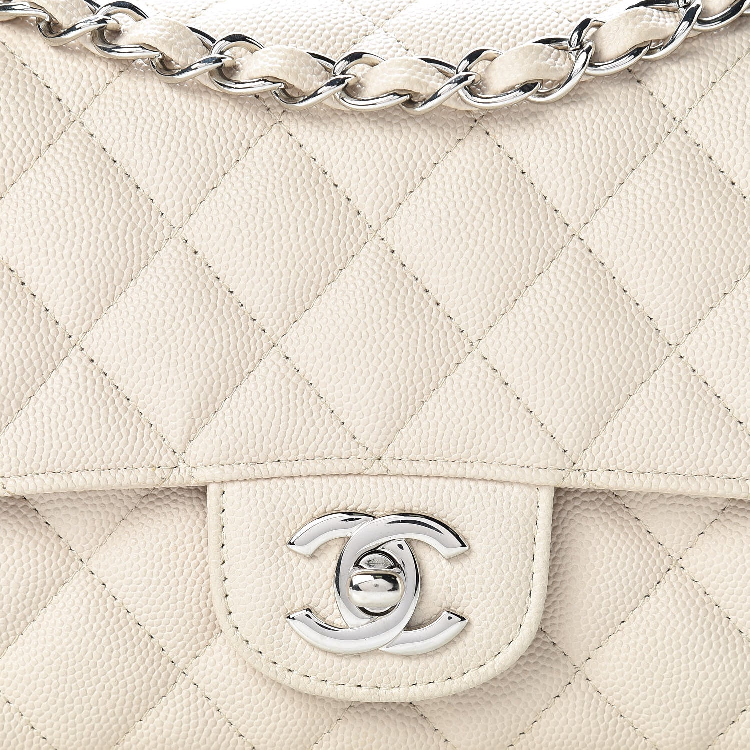 Chanel Caviar Quilted Mini Rectangular Flap Light Beige 8 of 13