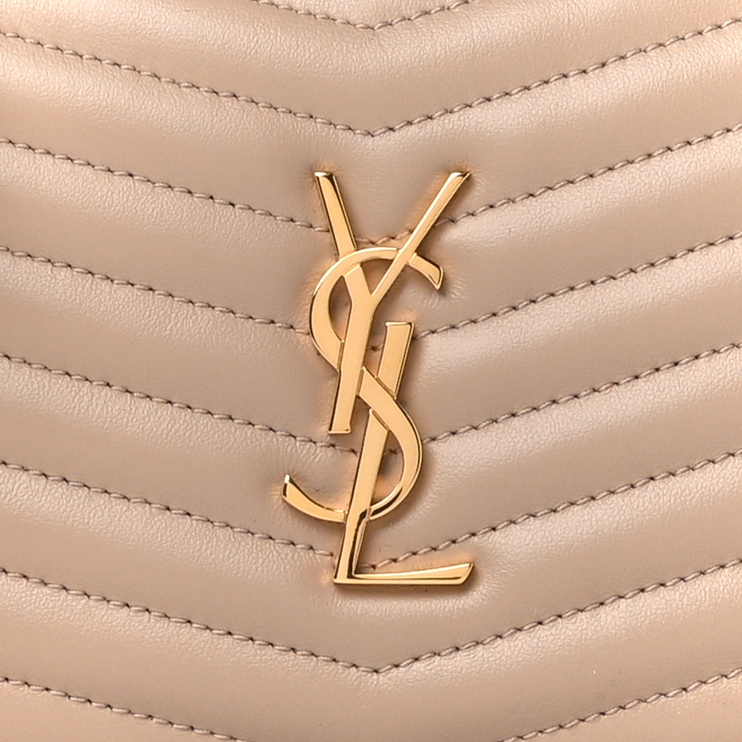 Saint Laurent Calfskin Matelasse Monogram Mini Lou Camera Bag Dark Beige 9 of 11