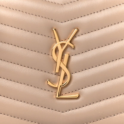 Saint Laurent Calfskin Matelasse Monogram Mini Lou Camera Bag Dark Beige 9 of 11