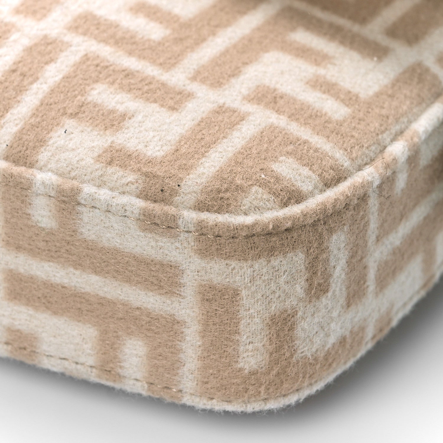 Fendi Wool Cuoio Romano Selleria FF 1974 Baguette 1997 Beige Cammello Camelia 8 of 8