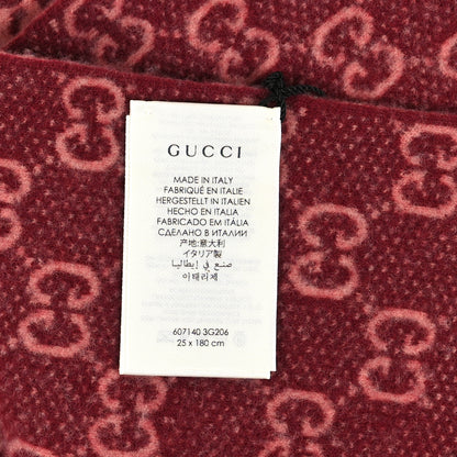 Gucci Wool Tricot GG Monogram Lady Longfog Scarf Roseate Bordeaux 4 of 4