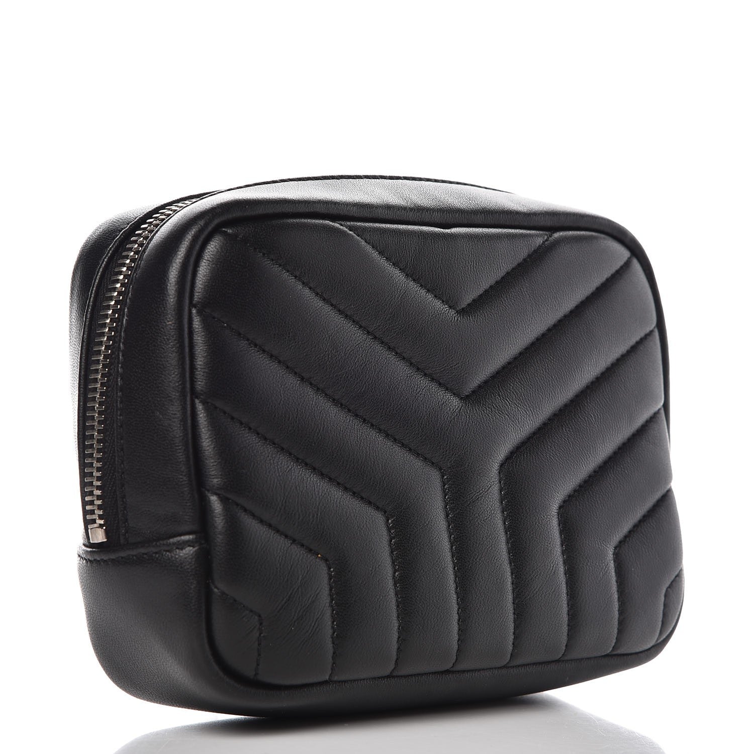 Saint Laurent Lambskin Y Quilted Monogram Loulou Cosmetic Case Black 3 of 7