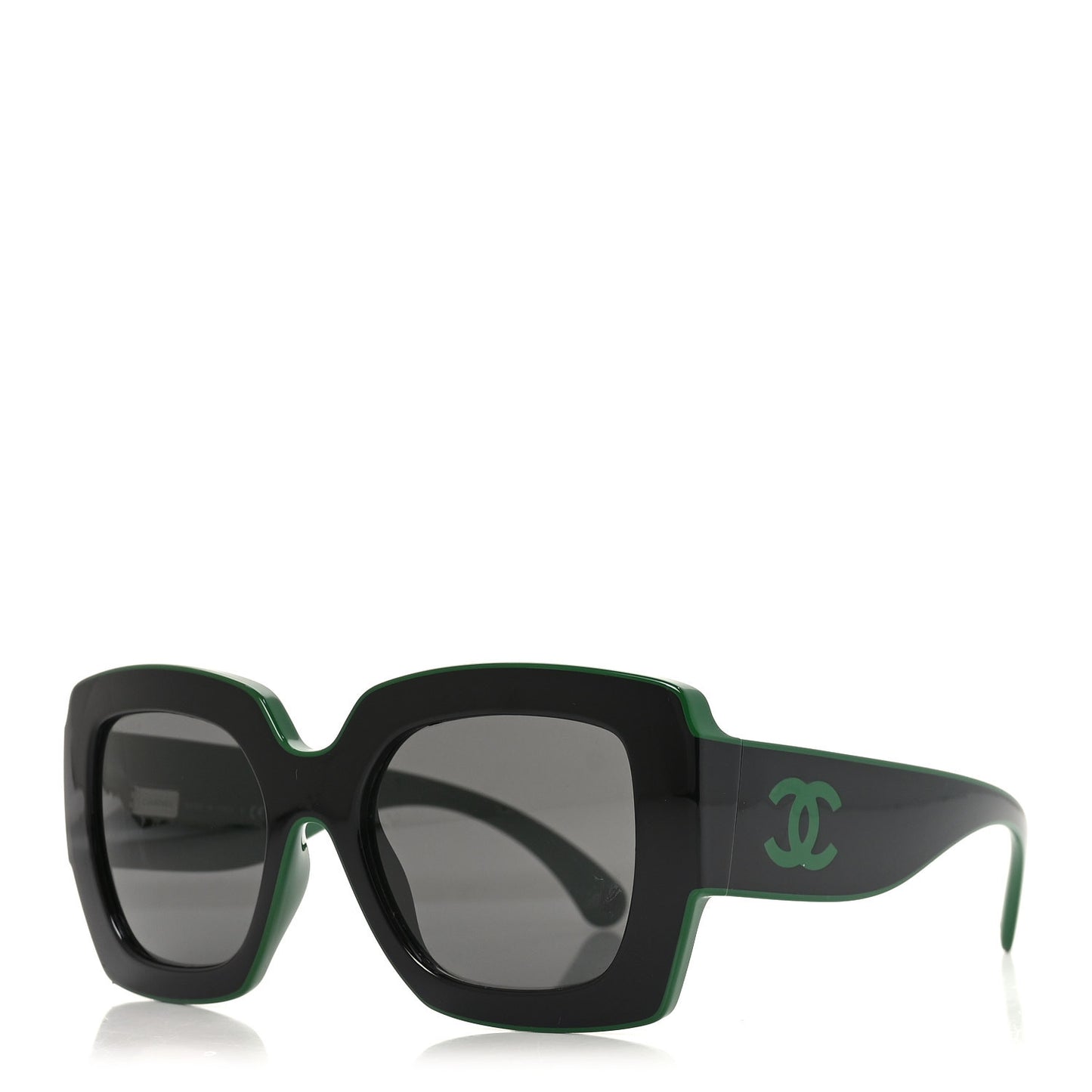 Acetate Square Sunglasses 6059 Black Green