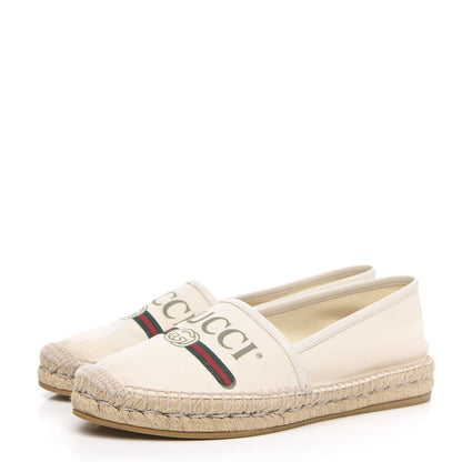 Gucci Canvas Logo Espadrilles 39 Greggio White 3 of 9