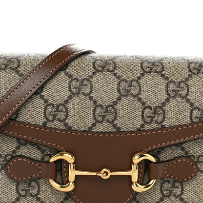 Gucci GG Supreme Monogram Mini Horsebit 1955 Shoulder Bag Beige Brown Sugar 8 of 11