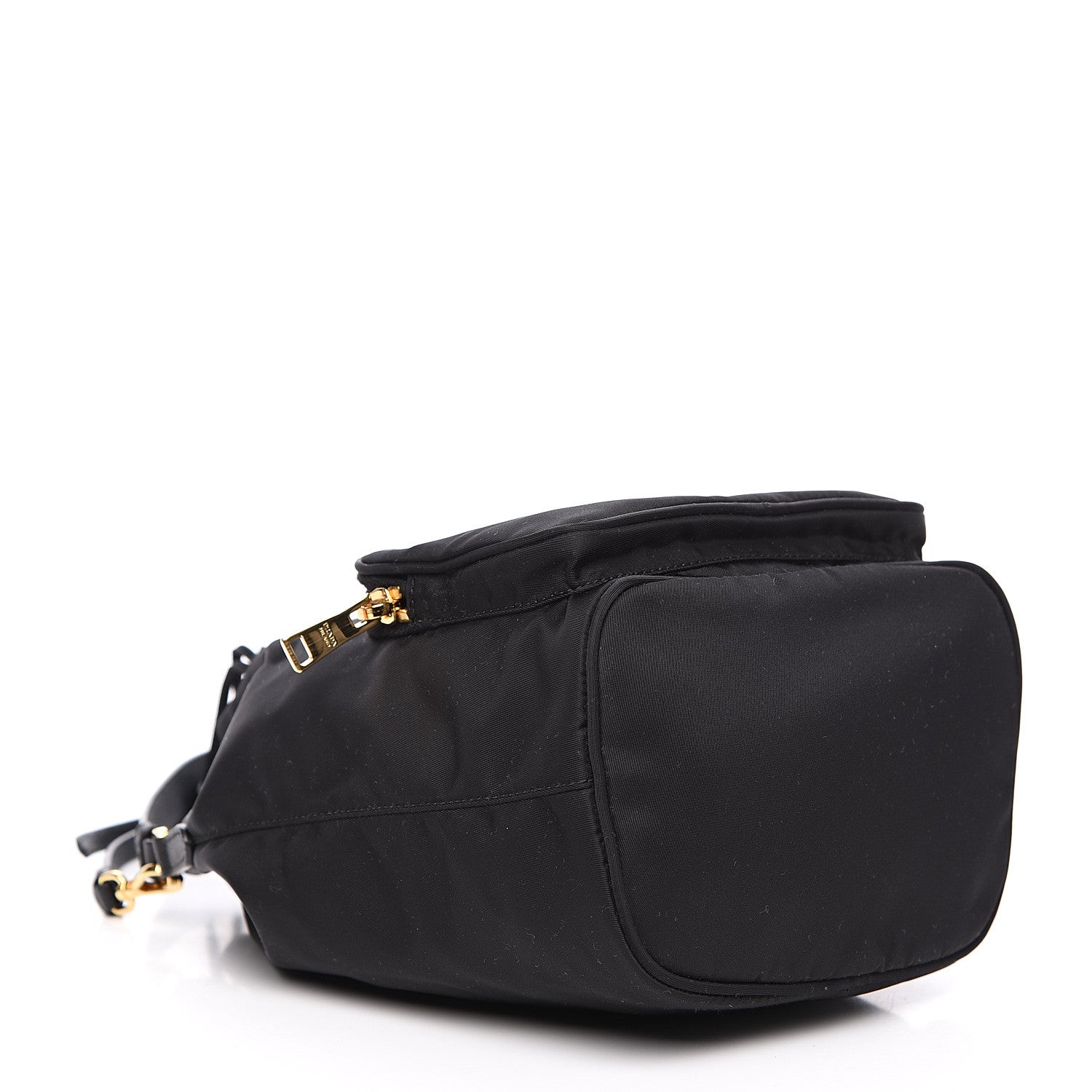 Prada Saffiano Tessuto Nylon Mini Bucket Crossbody Bag Black 3 of 9