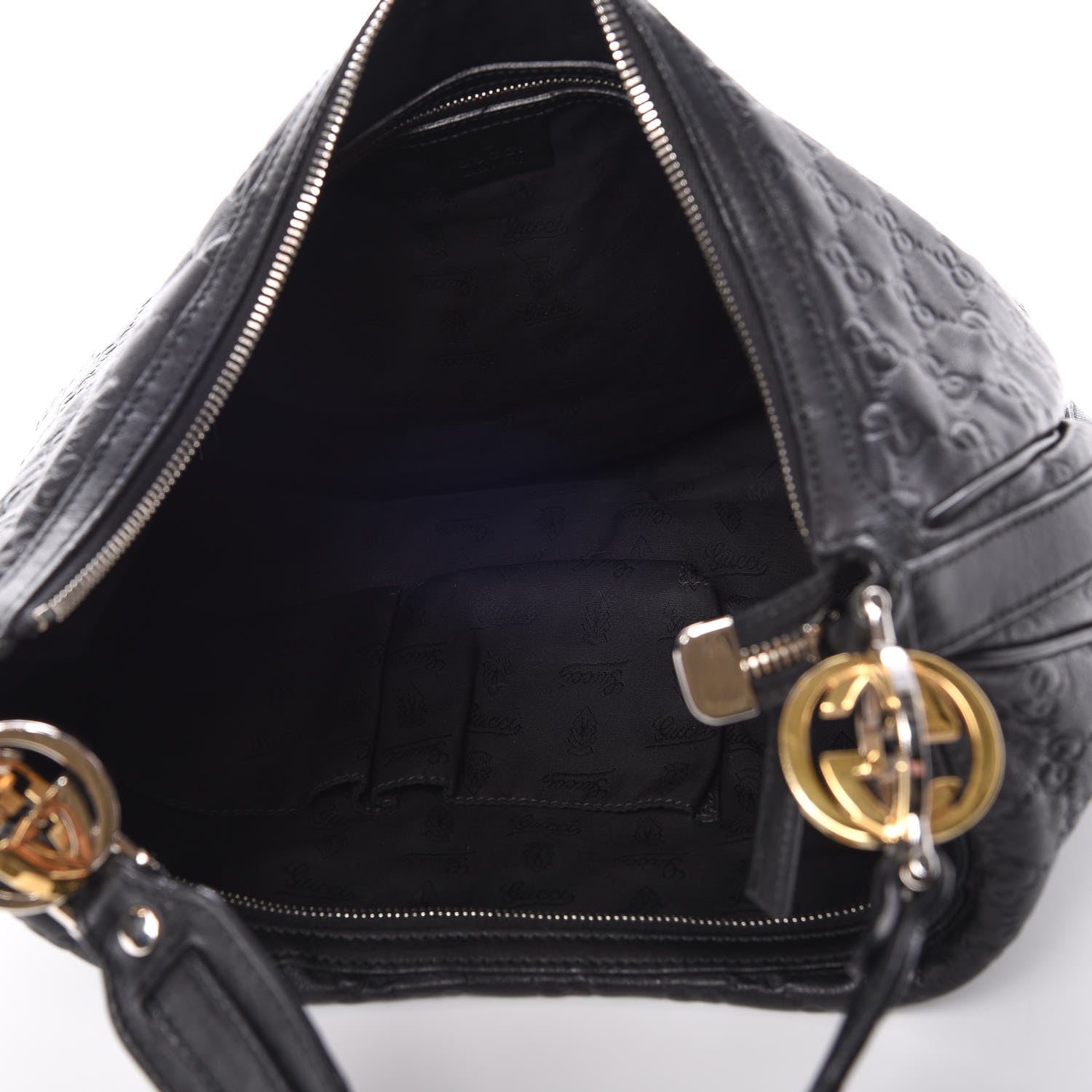 Gucci Guccissima Large GG Twins Hobo Black 5 of 9