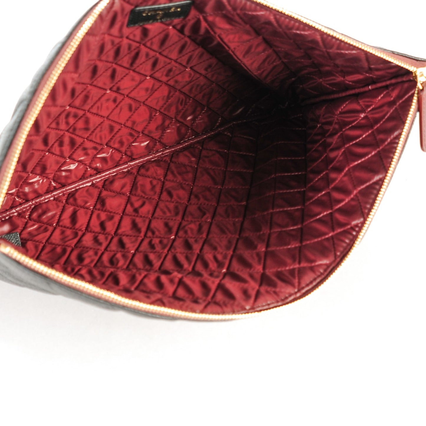 Caviar Quilted Large Cosmetic Case Black