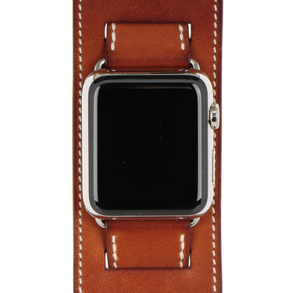 Hermes Barenia 42mm Apple Watch Cuff Fauve 1 of 10