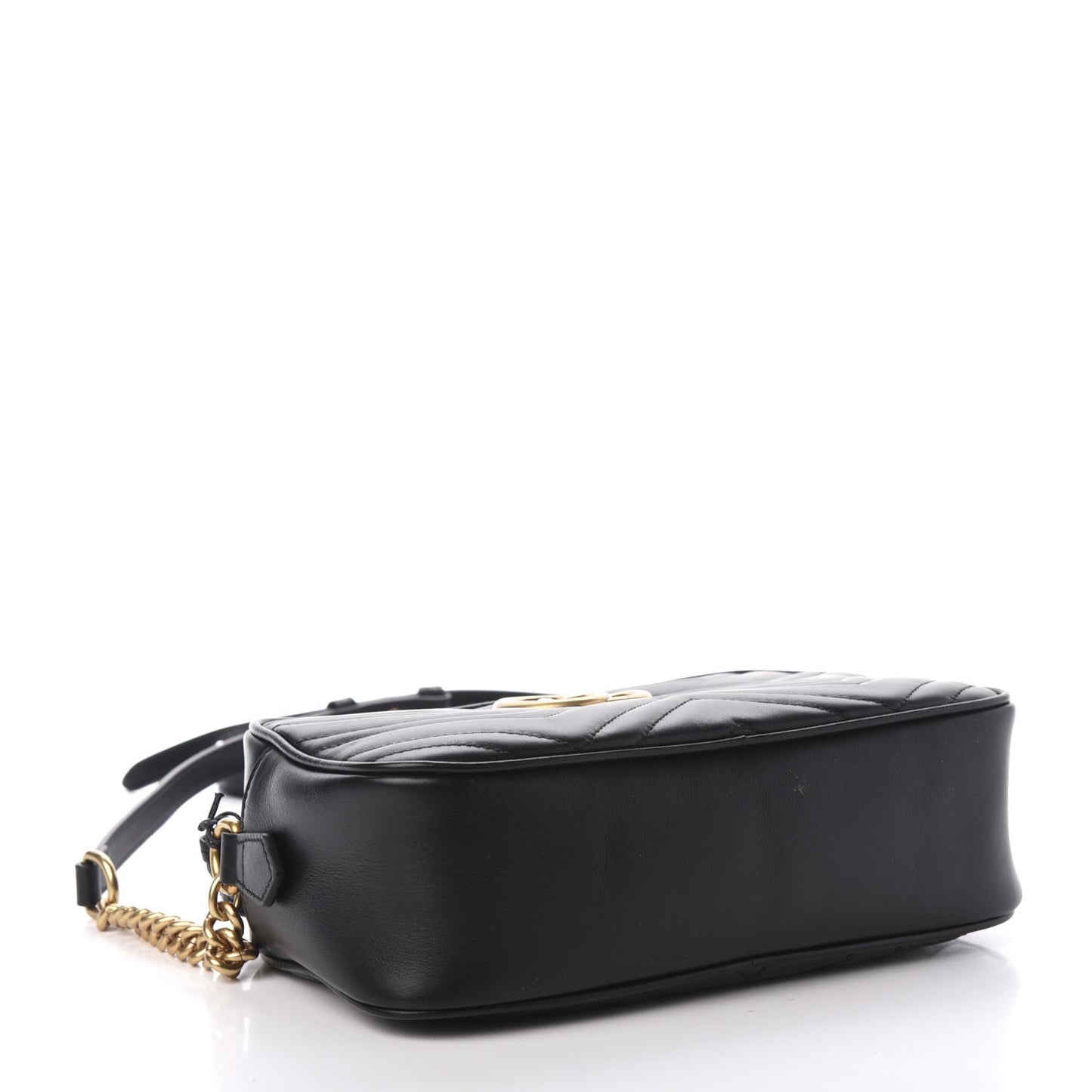 Calfskin Matelasse Small GG Marmont Chain Shoulder Bag Black