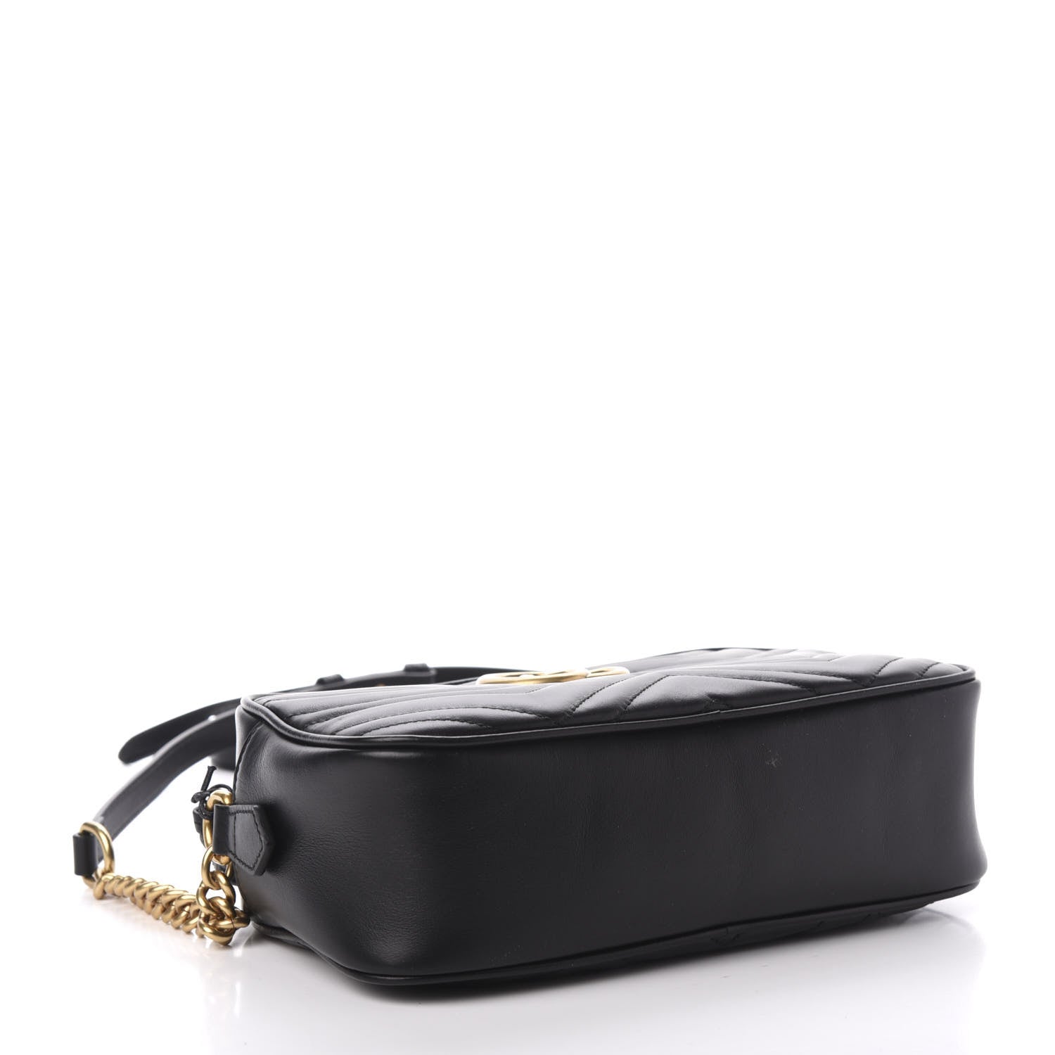 Gucci Calfskin Matelasse Small GG Marmont Chain Shoulder Bag Black 4 of 11