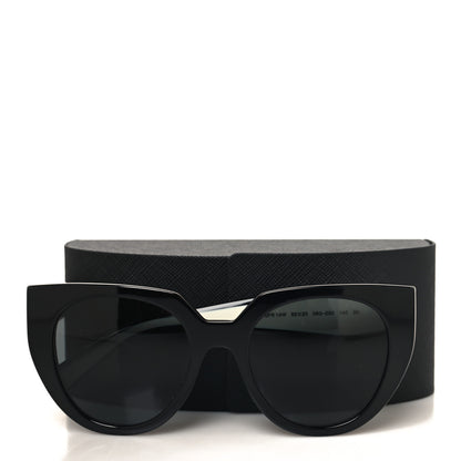 Prada Acetate Square Sunglasses SPR 14W Black White 7 of 7