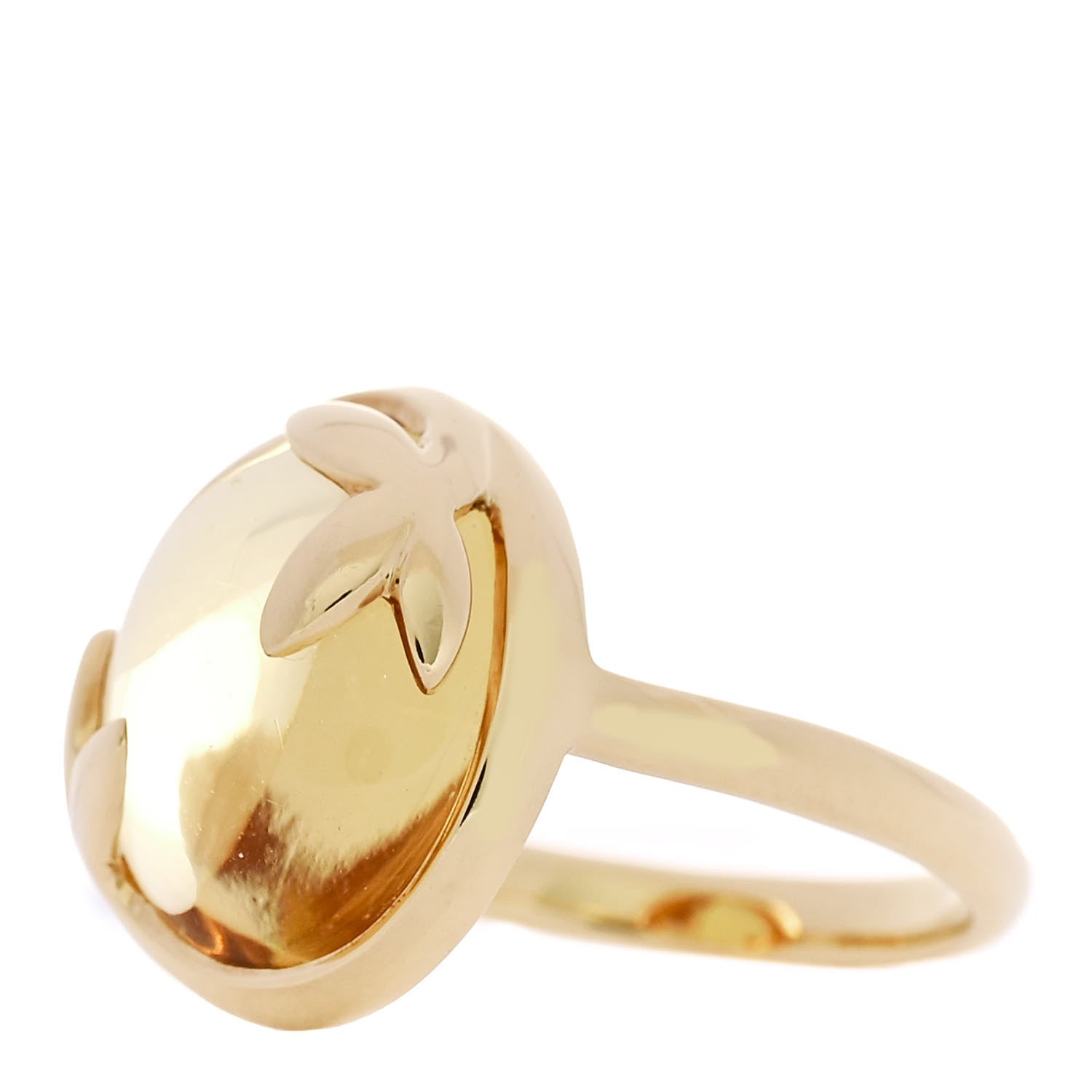 Tiffany 18K Yellow Gold Citrine Paloma Picasso Olive Leaf Ring 53 6.25 3 of 7