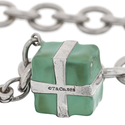 Tiffany Sterling Silver Enamel Blue Box Charm Bracelet 3 of 3