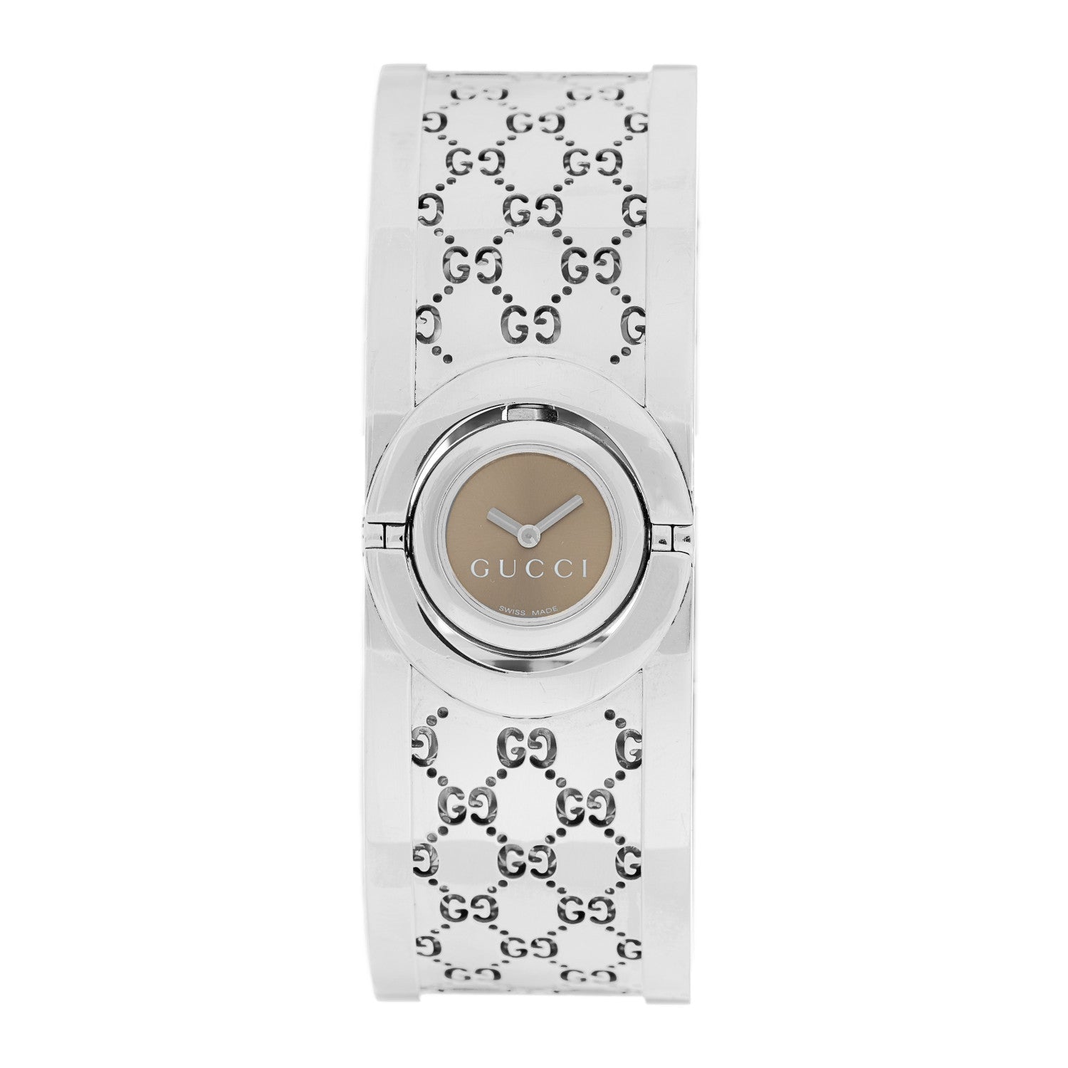 Gucci Stainless Steel 23mm Twirl Quartz Watch Brown 1 of 5