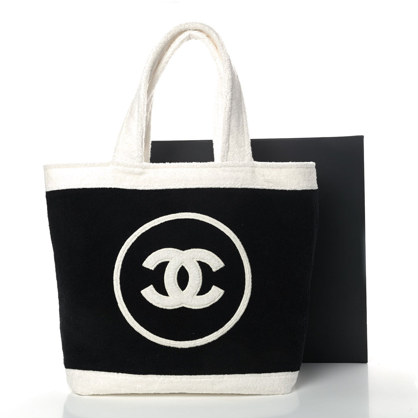 Terry Cotton CC Beach Tote Towel Set Black White