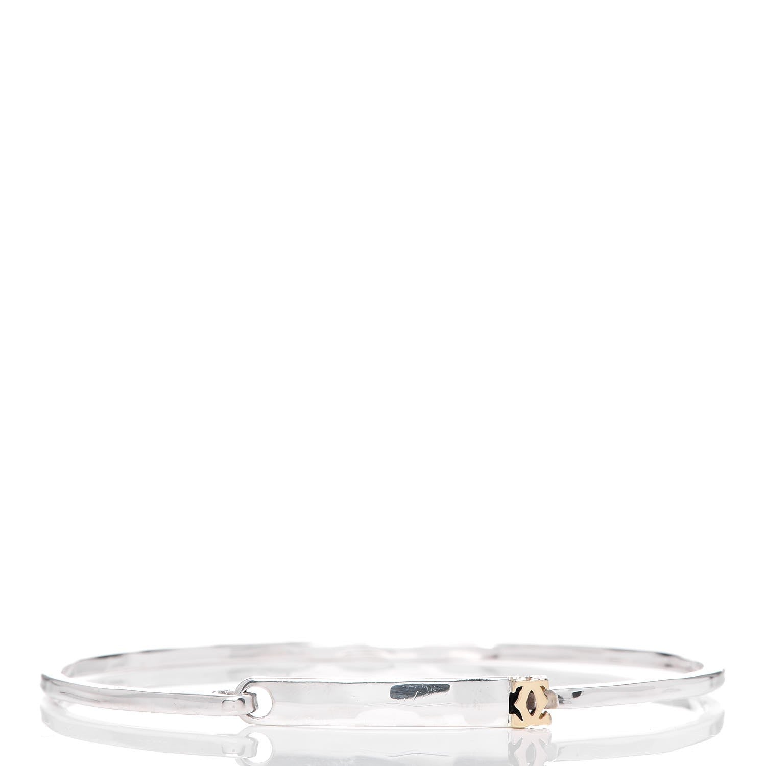 Cartier Sterling Silver 18K Yellow Gold C De Bangle Bracelet 1 of 6
