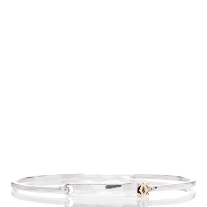 Cartier Sterling Silver 18K Yellow Gold C De Bangle Bracelet 1 of 6