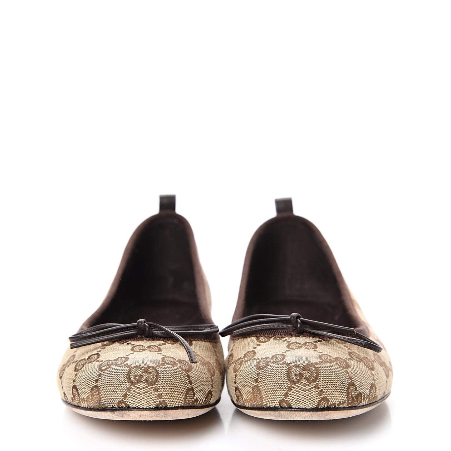 Monogram Miro Soft Calfskin Ballet Flats 39.5 Beige Ebony Cocoa